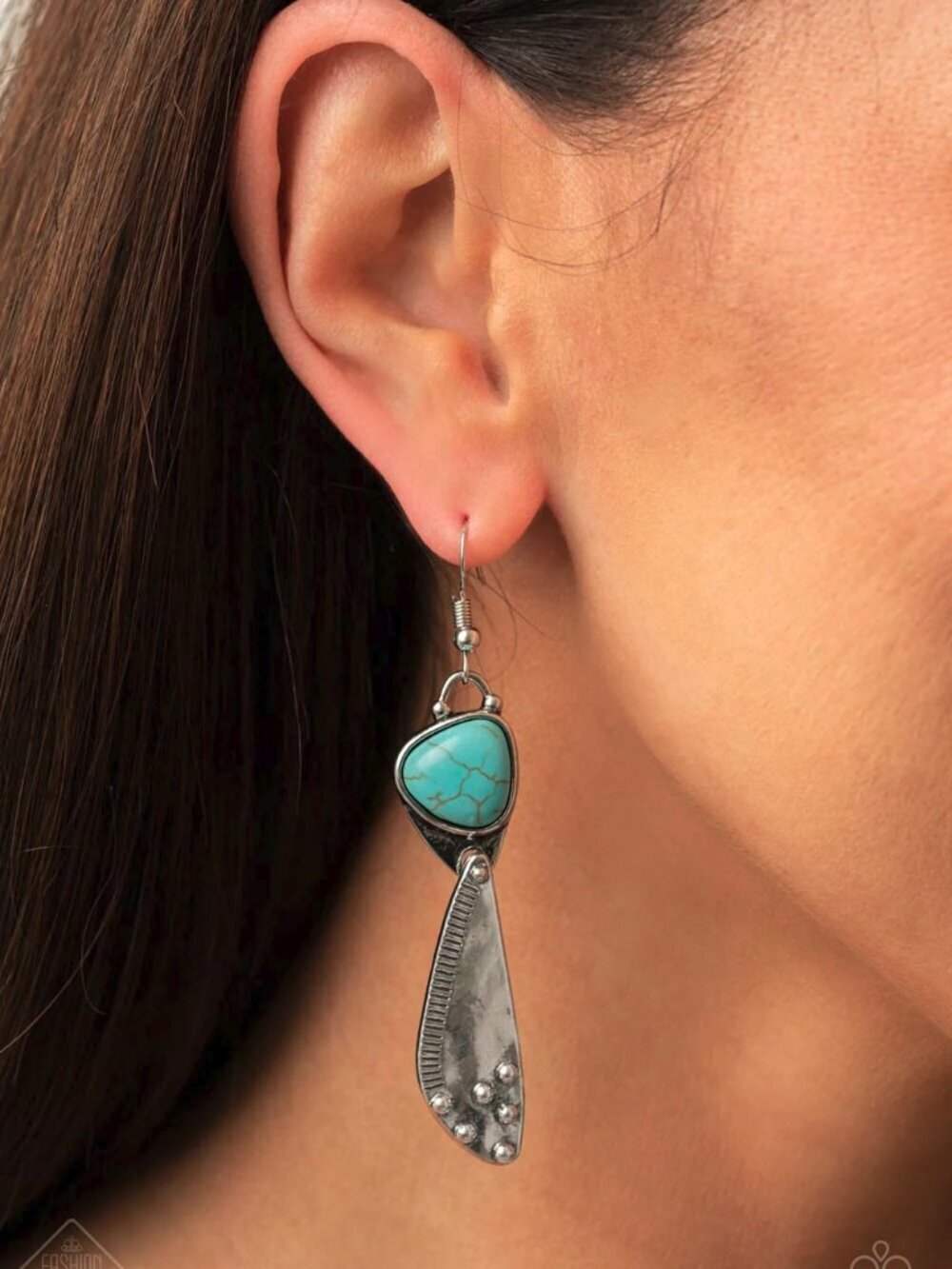 Paparazzi Jewelry Accessories - Going-Green Goddess - Blue Earrings - Vintage